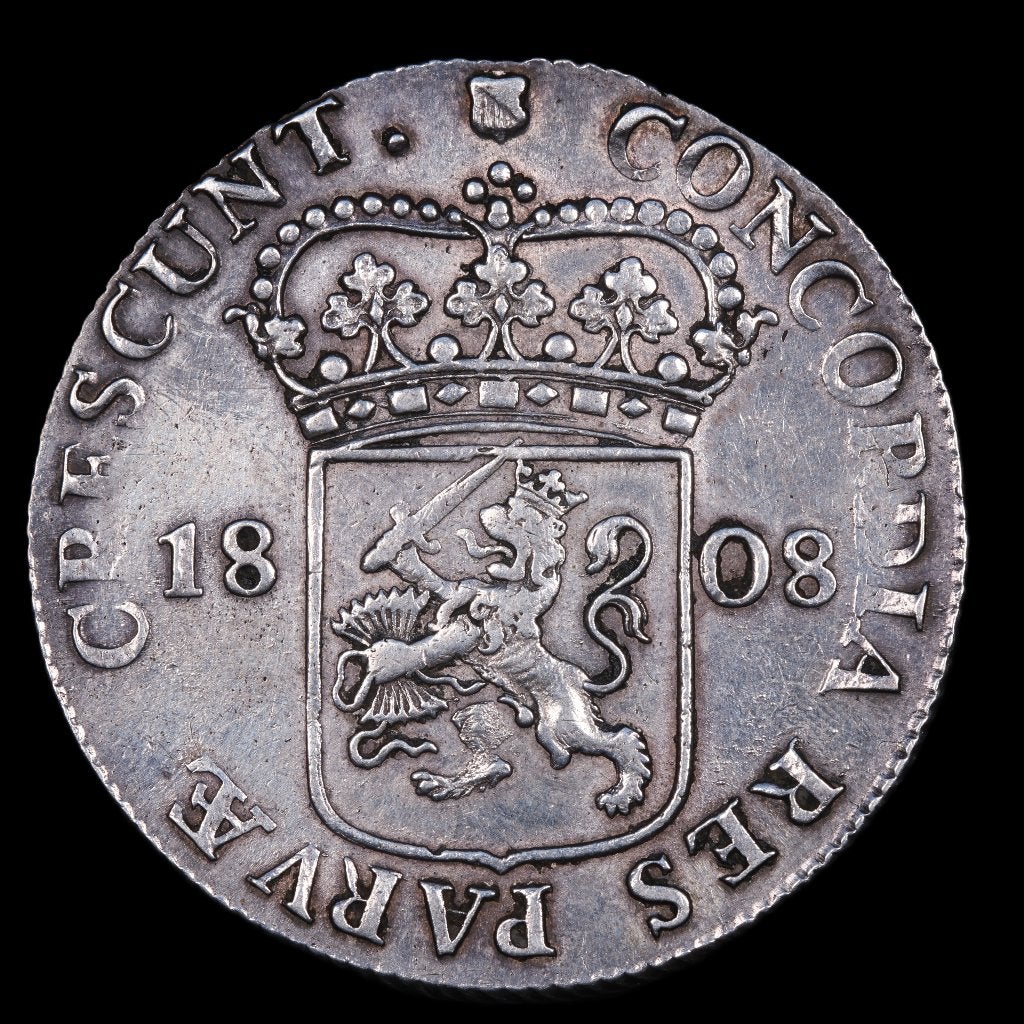 Zilveren Dukaat, Utrecht, Koninkrijk Holland, 1808. Zfr/ Pr., Vóór koninkrijk, Zilver, Losse munt, Overige waardes