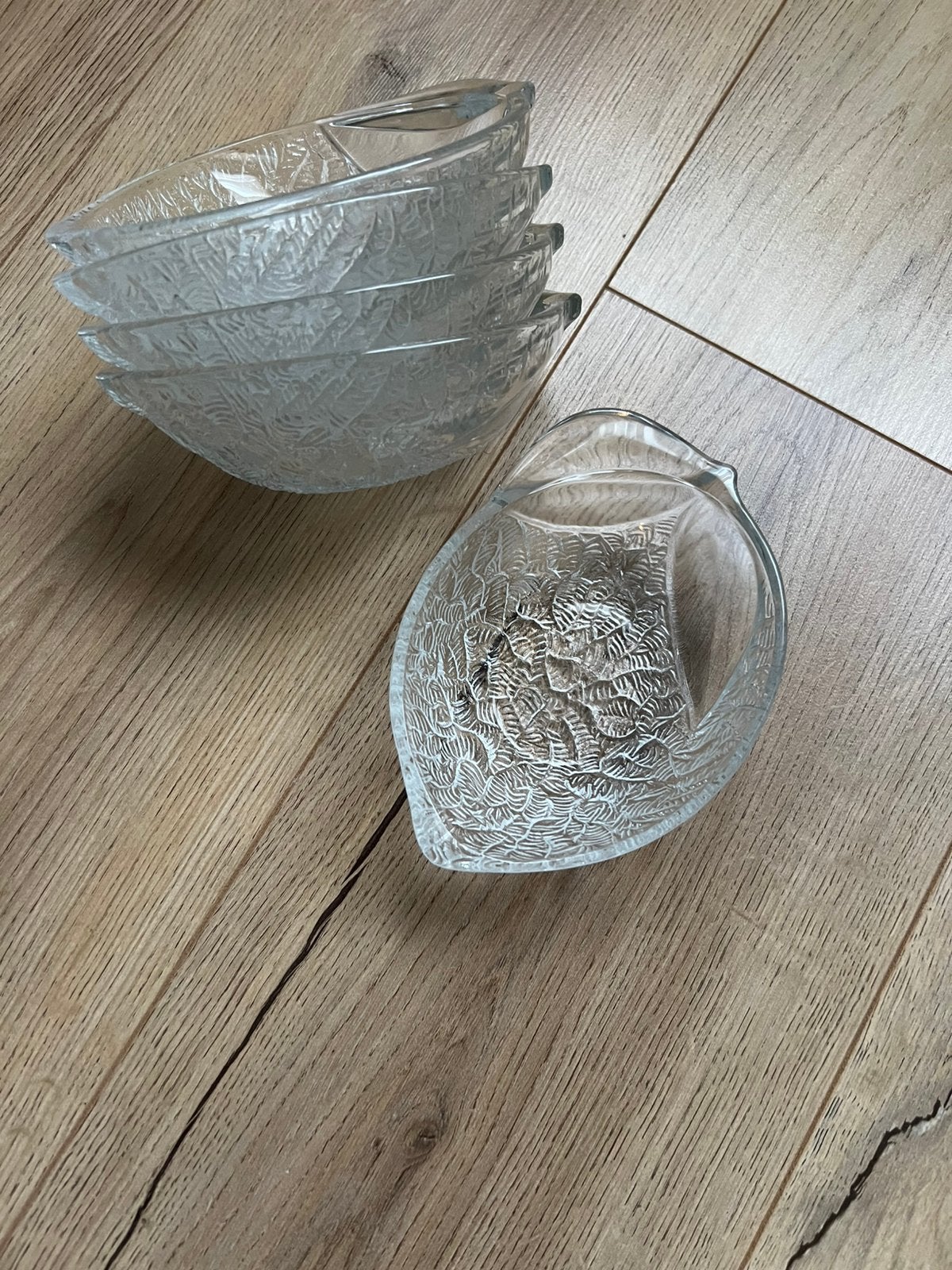 5 Italiaanse Vintage schaaltjes van persglas, citroenvormig, Ophalen of Verzenden