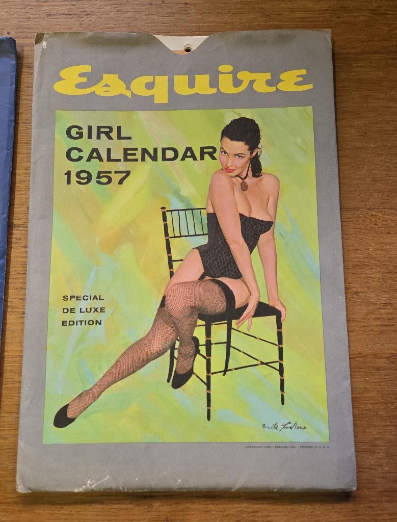 Oude playboy kalenders 1957 en 1960 pin-up, Ophalen of Verzenden, Zo goed als nieuw, X, Maandkalender