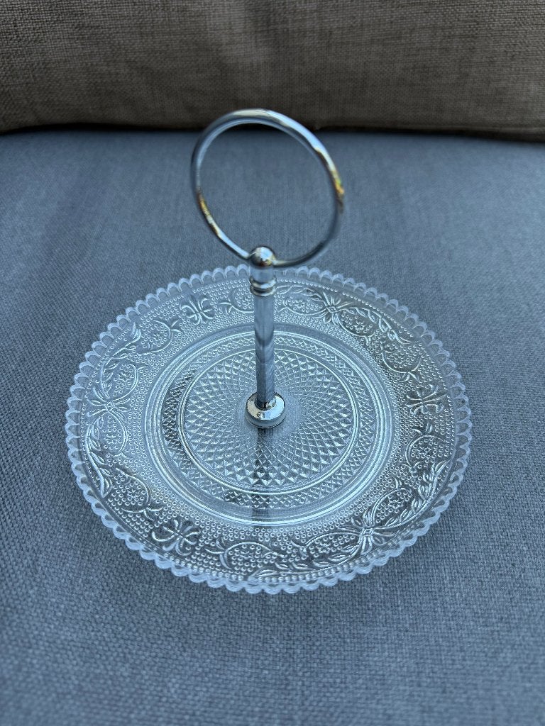 etagere glas 15 cm., Huis en Inrichting, Woonaccessoires | Etagères, Ophalen of Verzenden, Zo goed als nieuw, Etagère, Glas
