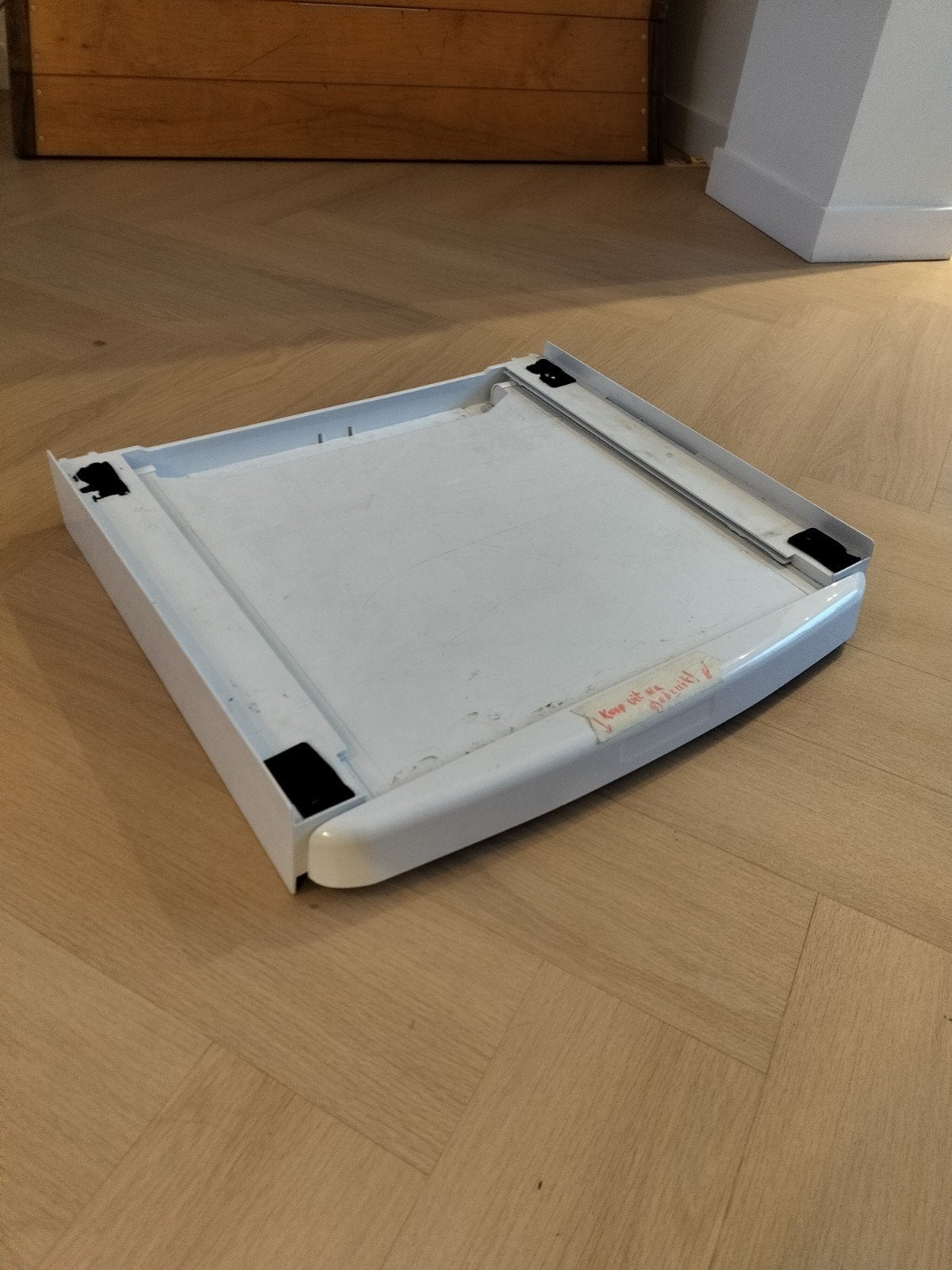 Wasmachine stapelkit met uitschuifbaar plateau, Ophalen of Verzenden, Gebruikt