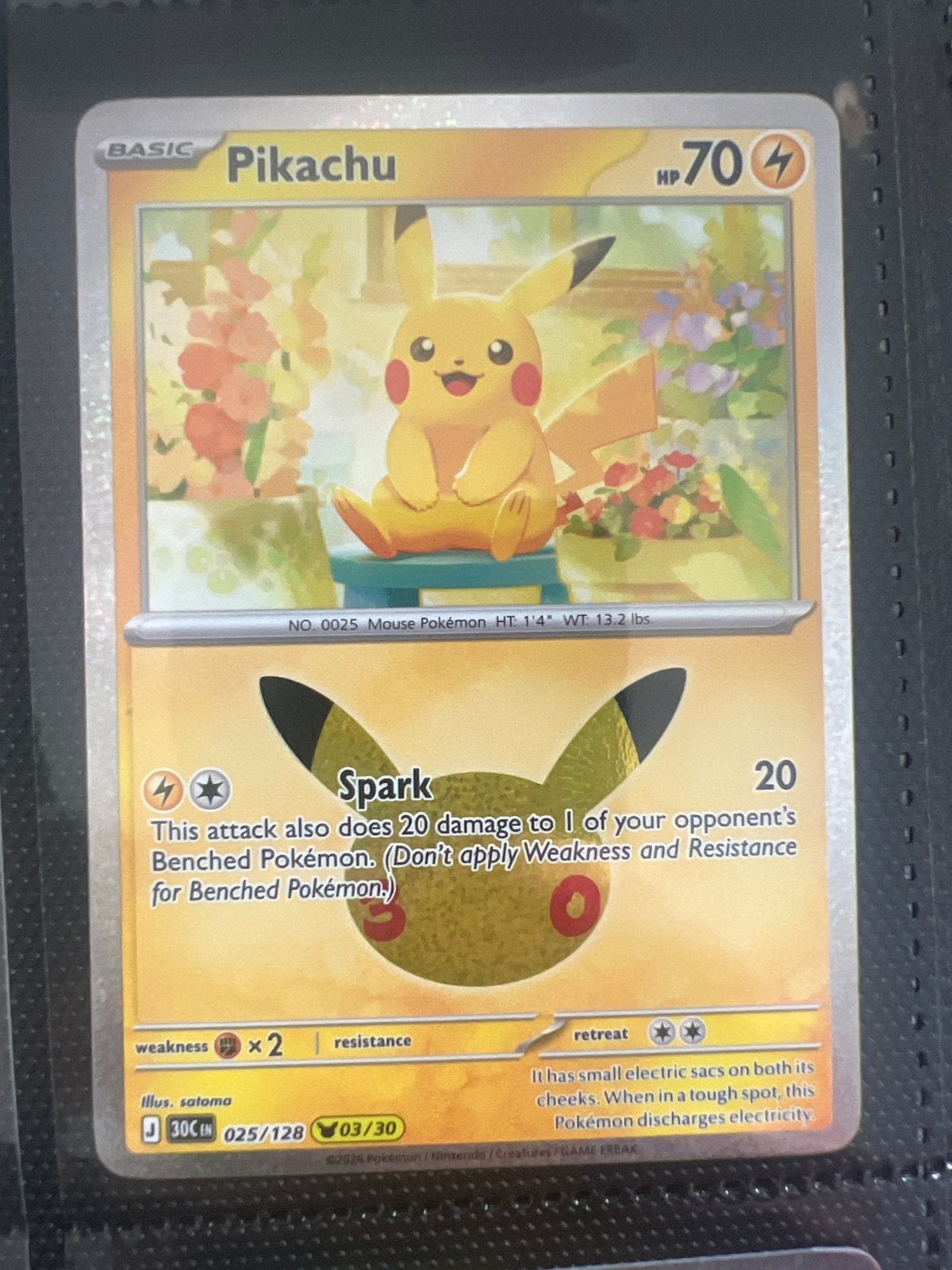 Pikachu Pokémon Kaart 025/128 - Basic HP70 Spark, Hobby en Vrije tijd, Ophalen of Verzenden, Gebruikt, Losse kaart