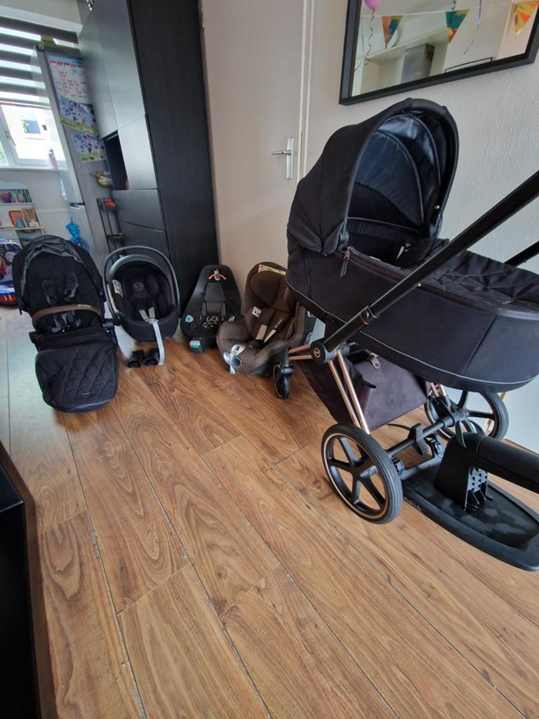 Cybex Priam kinderwagen Rosé Gold+Vervolg autostoel COMPLEET, Kinderen en Baby's, Kinderwagens en Combinaties, Zo goed als nieuw