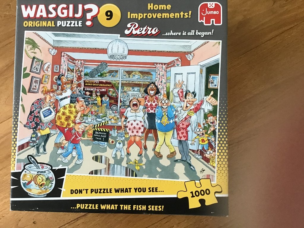 Wasgij original retro 9 home impovements, Ophalen, 500 t/m 1500 stukjes, Zo goed als nieuw, Legpuzzel