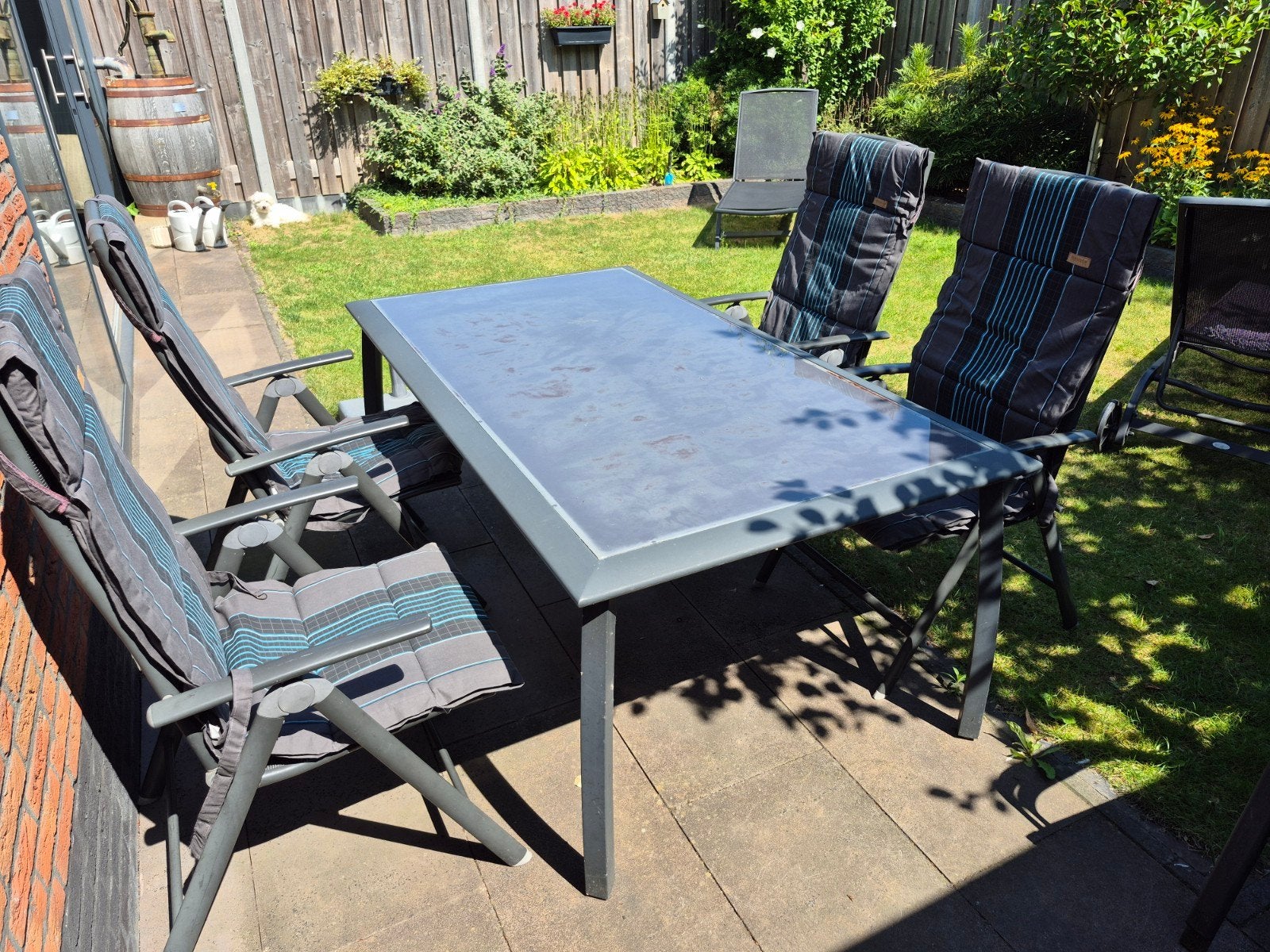 hartman tuinset., Ophalen, 4 zitplaatsen, Gebruikt, Aluminium