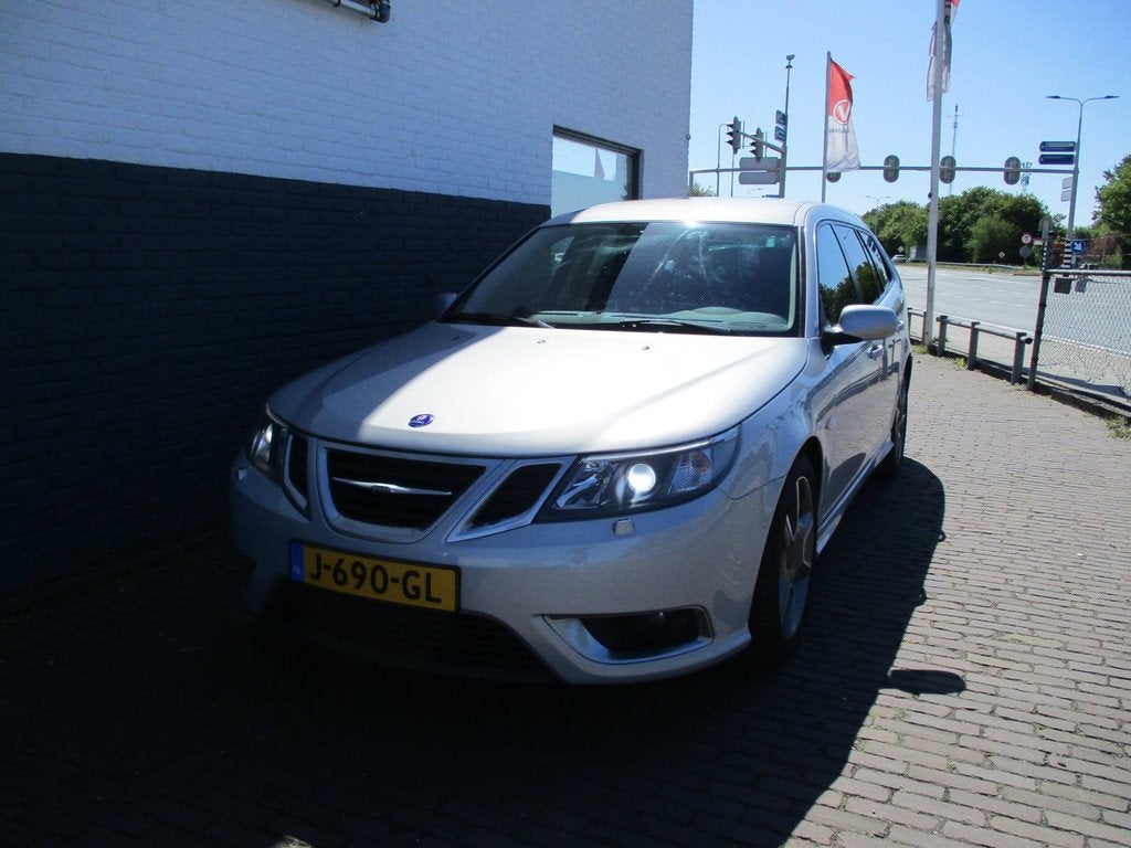 Saab 9-3 Sport Estate 2.8 T V6 Aero XWD, Auto's, Saab, Gebruikt, Zwart, Leder, Vierwielaandrijving