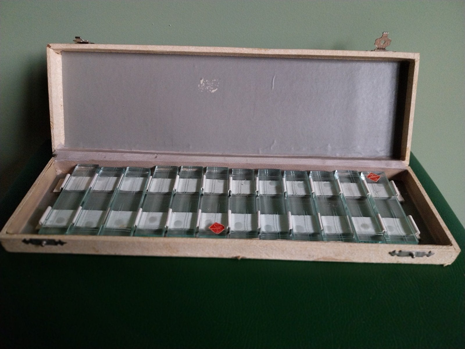 Vintage messenleggers in originele doos, Ophalen of Verzenden