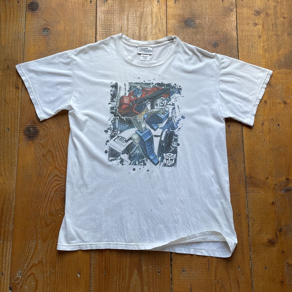 Transformers Optimus Prime T-Shirt Wit Maat L A-160, Kleding | Heren, T-shirts, Maat 52/54 (L), Verzenden, Wit, Hasbro