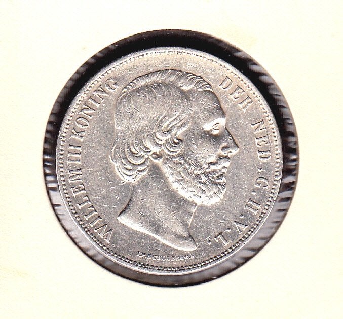 Willem III - 2 1/2 gulden 1862 a met punt - Sch.588, Ophalen of Verzenden, Koning Willem III, 2½ gulden, Zilver