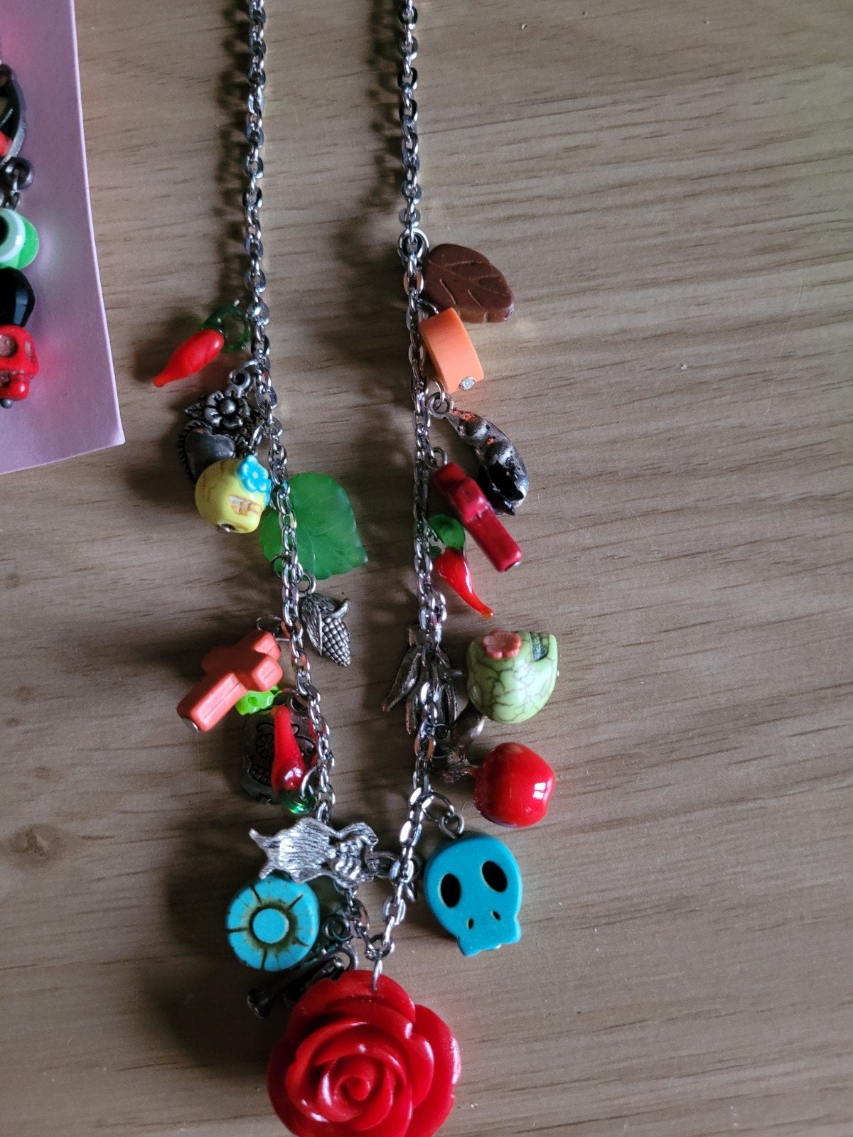 Halloween ketting en lange oorbellen MissFrauque, Verzenden, Overige materialen