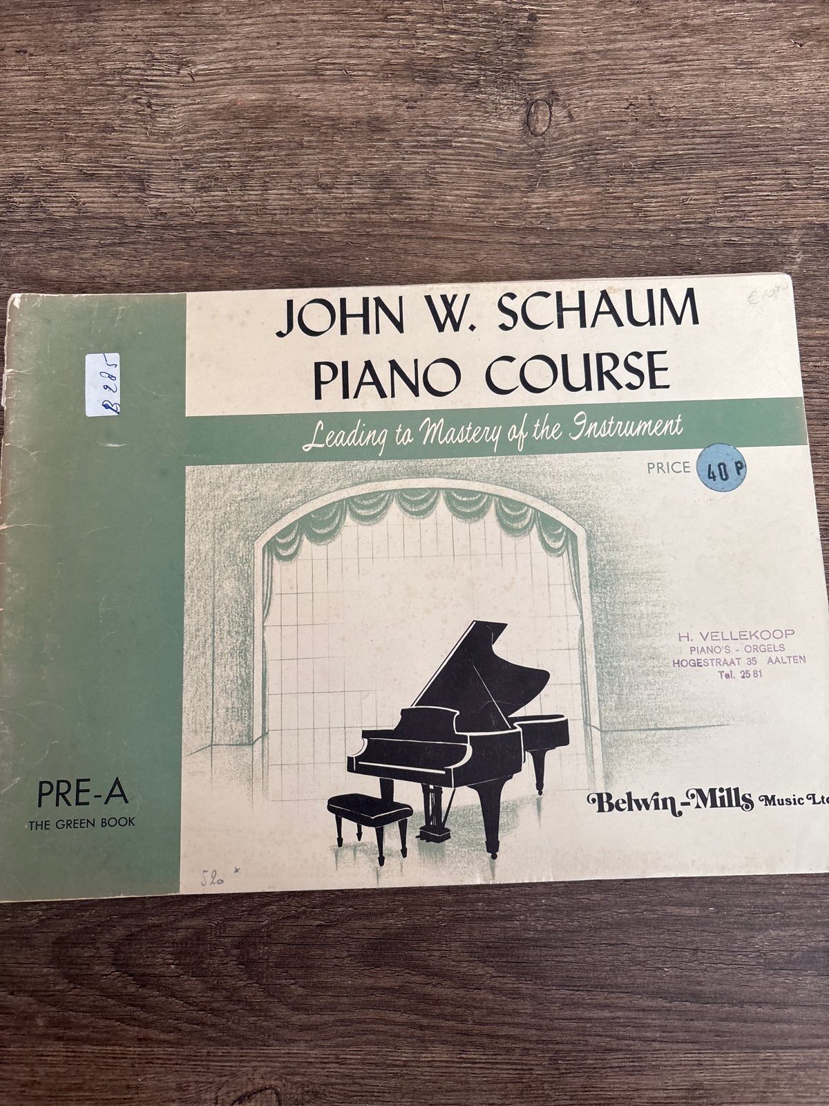John W. Schaum Piano Course - Pre-A: The Green Book, Gebruikt, Klassiek, Les of Cursus, Ophalen of Verzenden