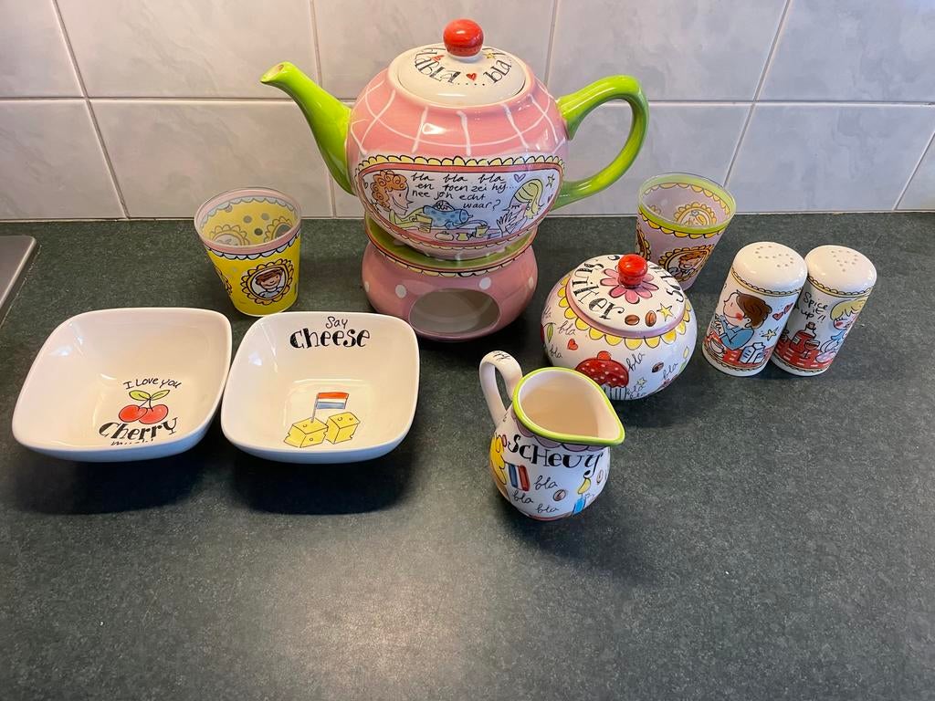 Blond Amsterdam Servies Set - Theepot, Kommen, Zout/Peper, Blond Amsterdam, Ophalen of Verzenden, Zo goed als nieuw, Aardewerk