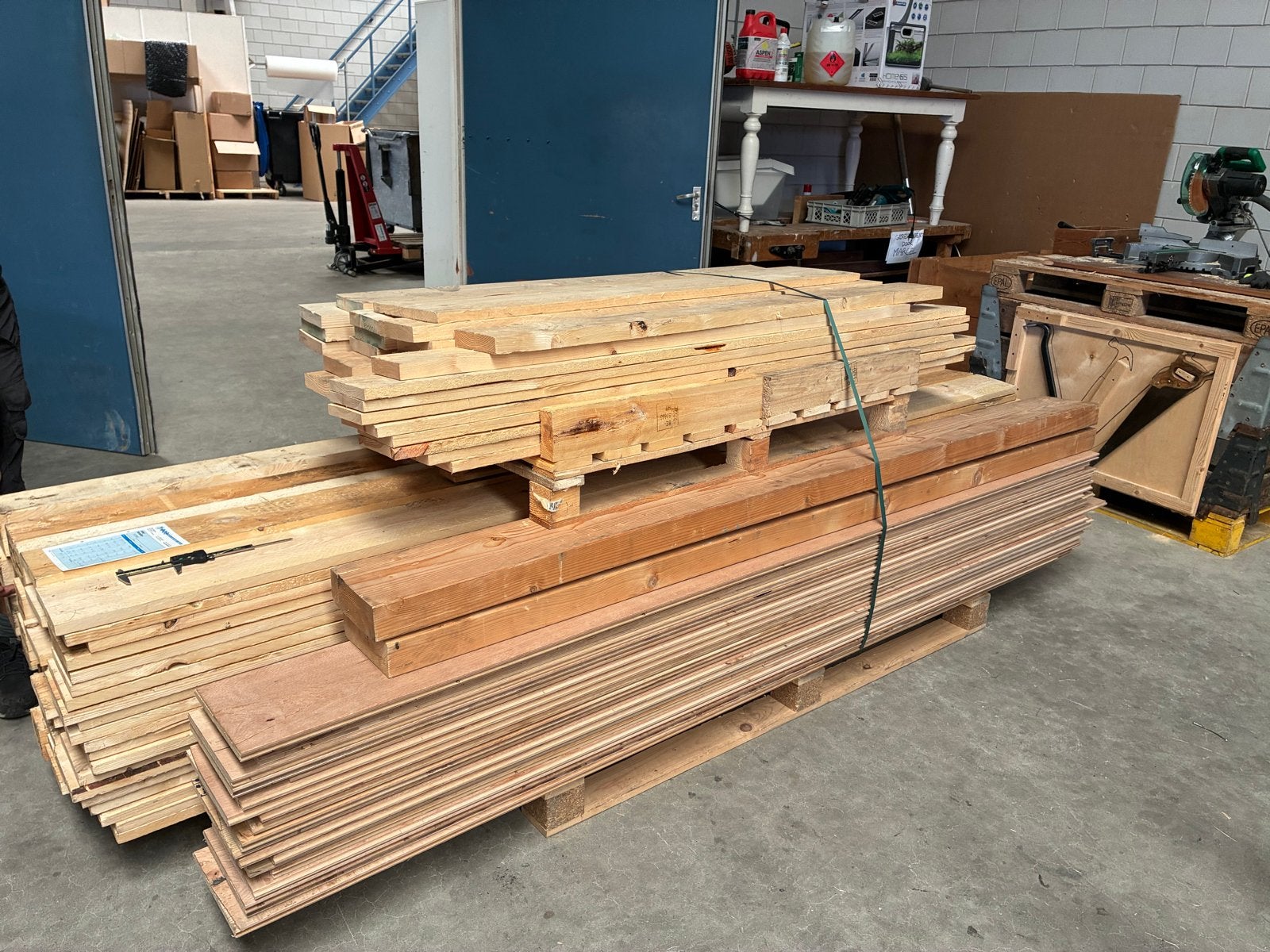 Partij pallethout: balken en planken, Ophalen, Gebruikt, 250 tot 300 cm, 50 mm of meer