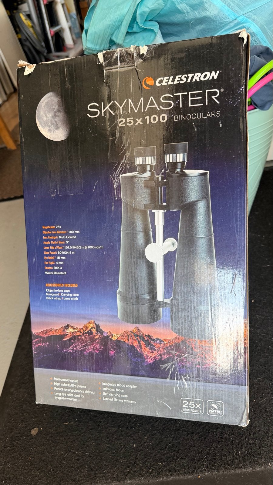 Celestron Skymaster 25x100 Verrekijker Waterbestendig, Ophalen of Verzenden, Nieuw, 20x of meer, Porro (met knik)
