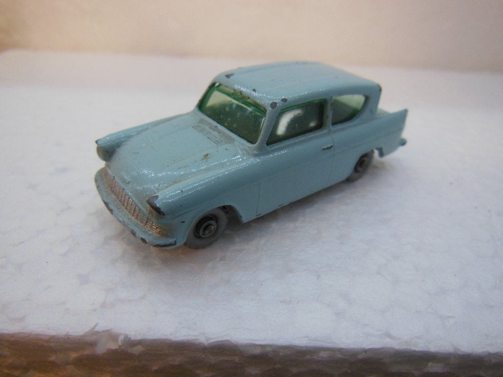 FORD  ANGLIA -  LESNEY No. 7 -  1:72 -  Lichtblauw, Ophalen of Verzenden, Gebruikt, Auto, Lesney