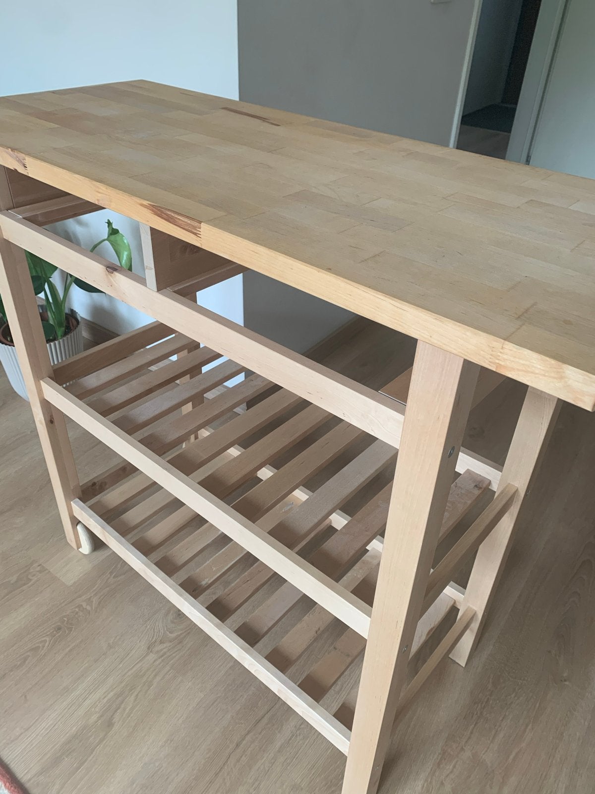 IKEA FÖRHÖJA Keukentrolley - Berkenhout, Beige, Hout, IKEA, Keukentrolley