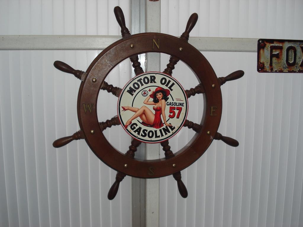 Stuurwiel boot Mancave  Vintage  Brocante  55 Cm, Watersport en Boten, Ophalen of Verzenden, Zo goed als nieuw, Overige typen