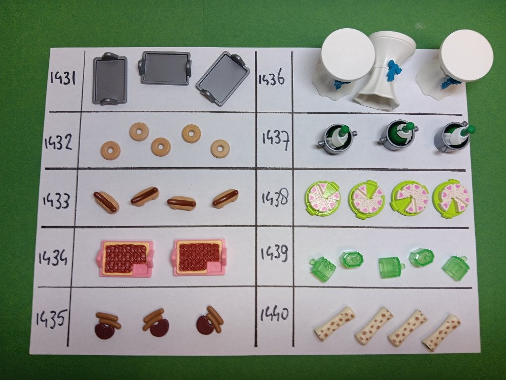 Playmobil Eten #04.Taart Wrap Champagne Tafel Donut Worst, Verzenden, Gebruikt, Losse onderdelen