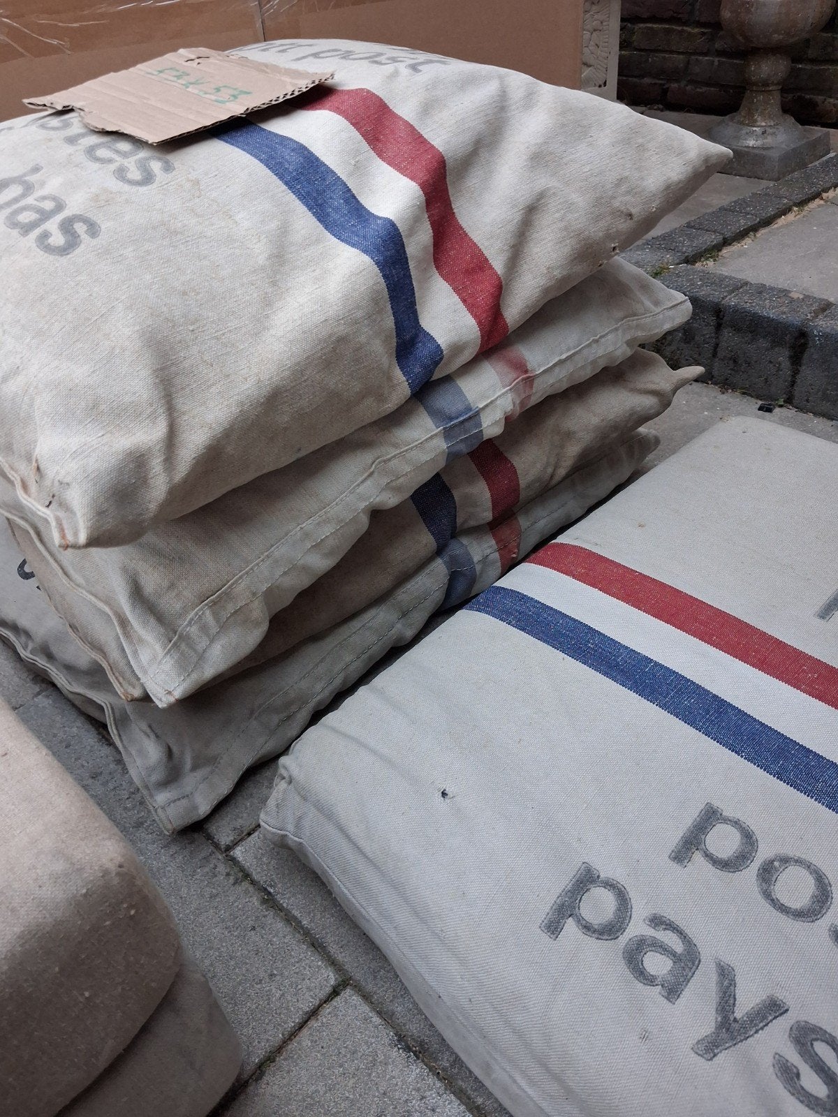 Unieke vintage tuinkussens van PTT postzakken, Ophalen, Overige merken, Gebruikt, Meerkleurig