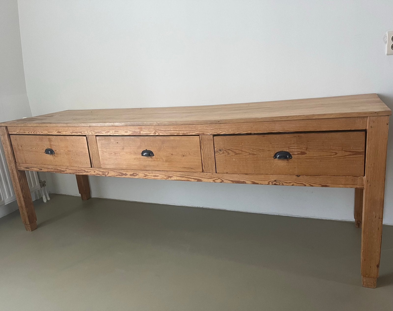Antieke slagerstafel, Ophalen, Gebruikt, 200 cm of meer, Rechthoekig