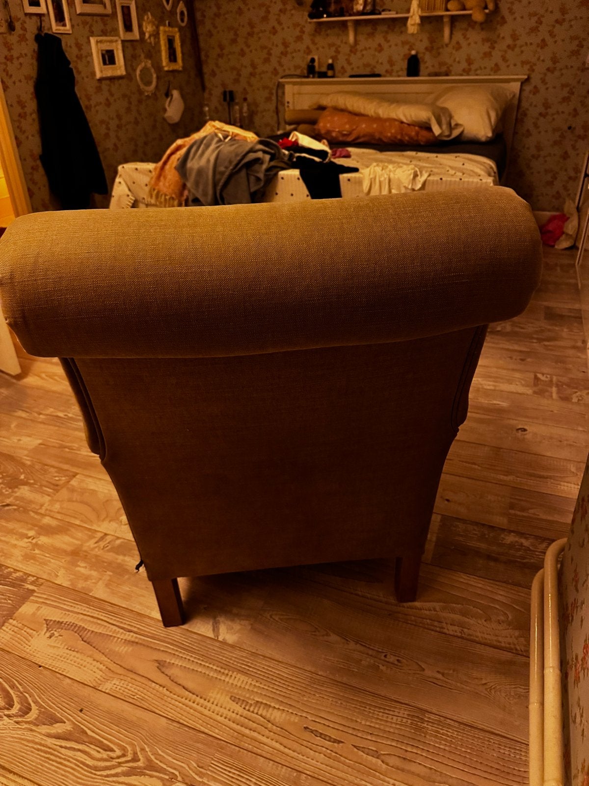 Comfortabele hoffz fauteuil - Gebruikt, Huis en Inrichting, Fauteuils, Gebruikt, 75 tot 100 cm, Ophalen of Verzenden, Stof