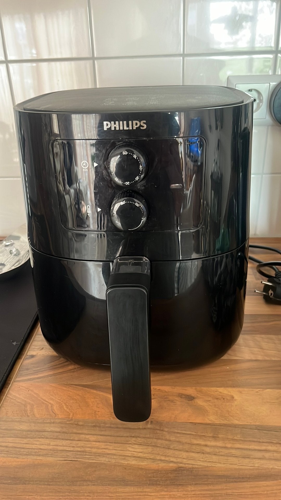 Airfryer zwart philips 25cm, Ophalen of Verzenden, Gebruikt, Airfryer