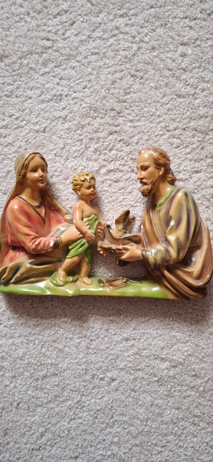 Vintage Heilige Familie Beeldje - Maria, Jozef & Jezus, Ophalen