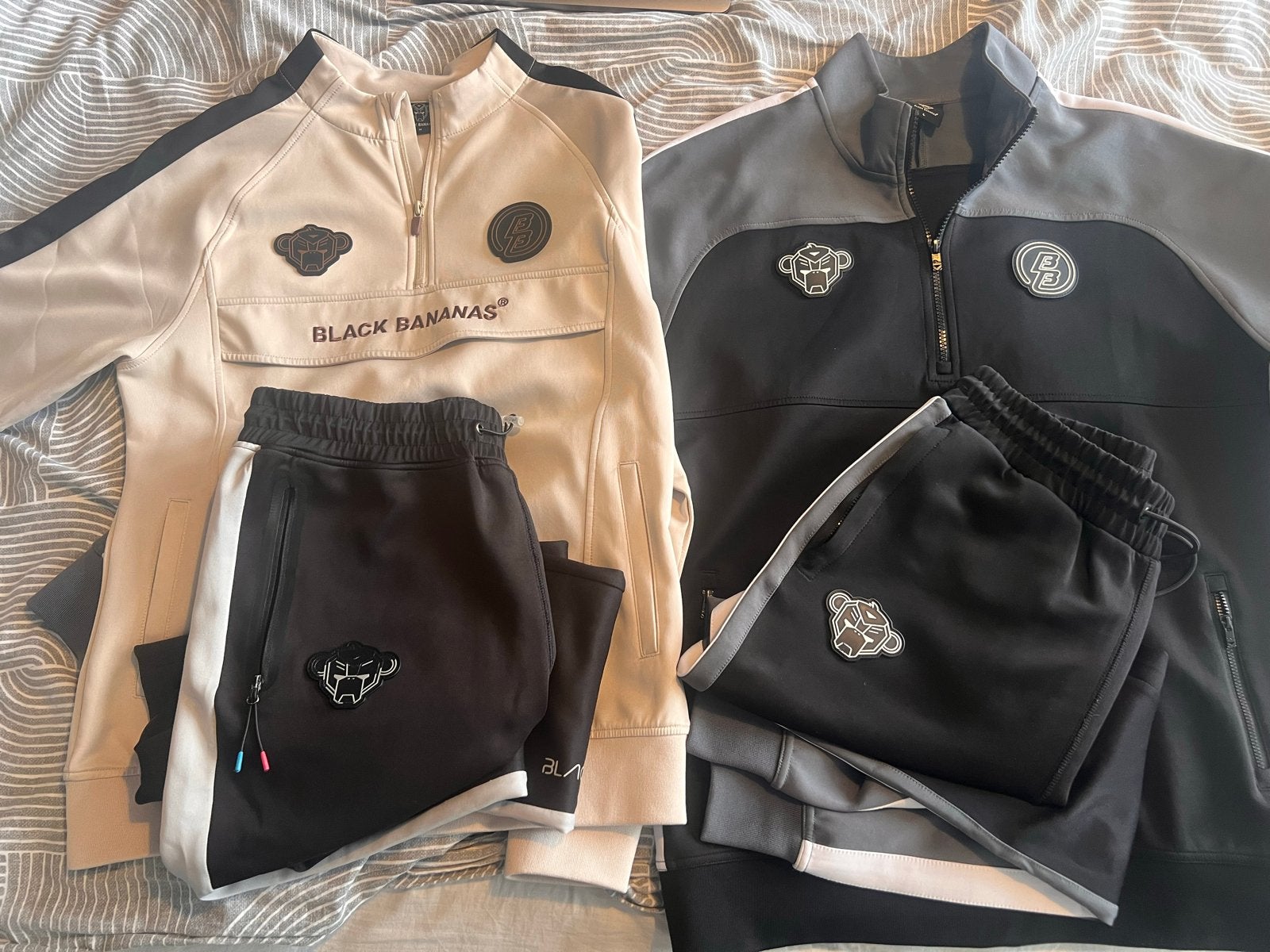 Black Bananas Trainingspak Zwart/Grijs en Beige, Kleding | Heren, Ophalen of Verzenden, Gedragen