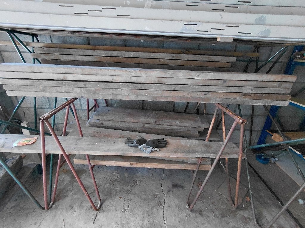 steigerplanken dik 4,5 cm, Doe-het-zelf en Verbouw, Hout en Planken, Ophalen, Gebruikt, 25 tot 50 mm, 200 tot 250 cm