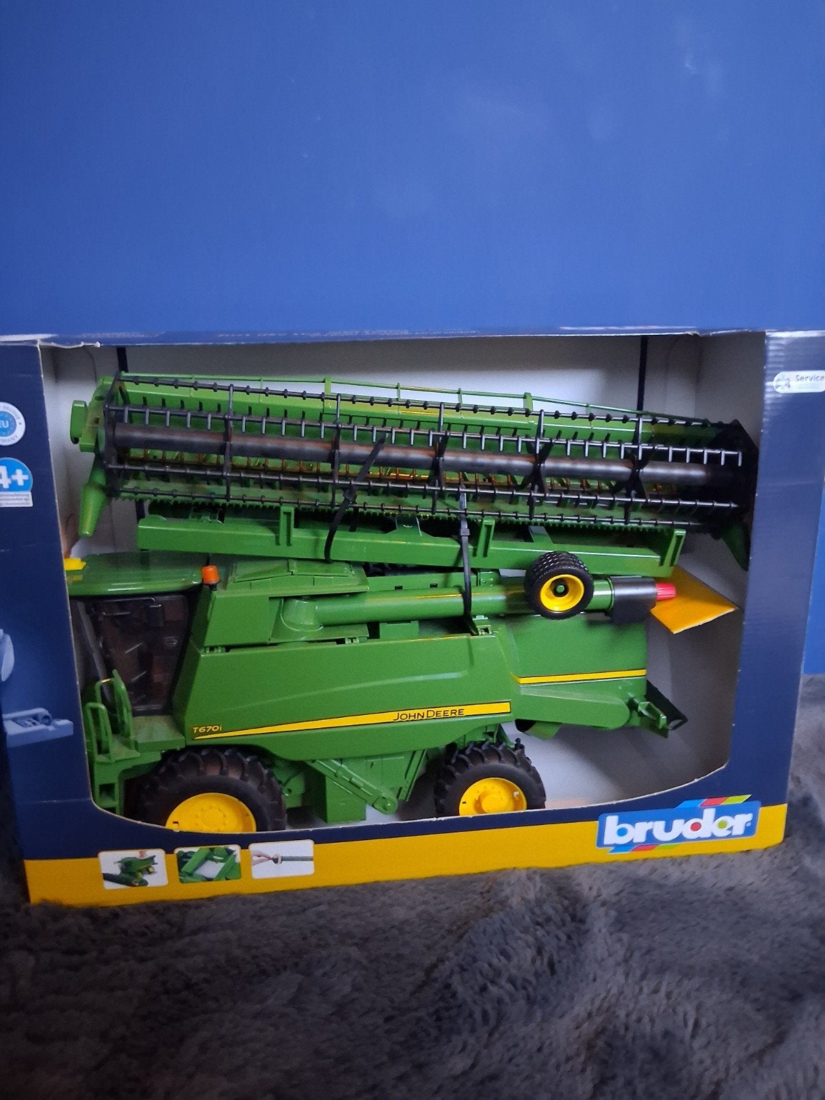bruder 02132  john deere maaidorsmachine, Ophalen of Verzenden, Zo goed als nieuw, Tractor of Landbouw