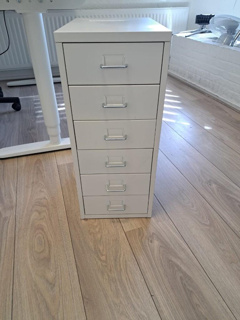 Smalle metalen ladekast / ladeblok met 6 laden, Ophalen, Minder dan 50 cm, Gebruikt, 5 laden of meer