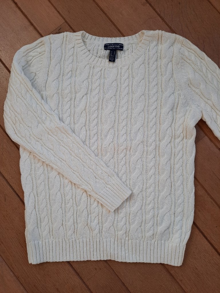 Lands'End trui beige kabel maat M - nieuw -, Maat 38/40 (M), Lands' End, Beige, Nieuw