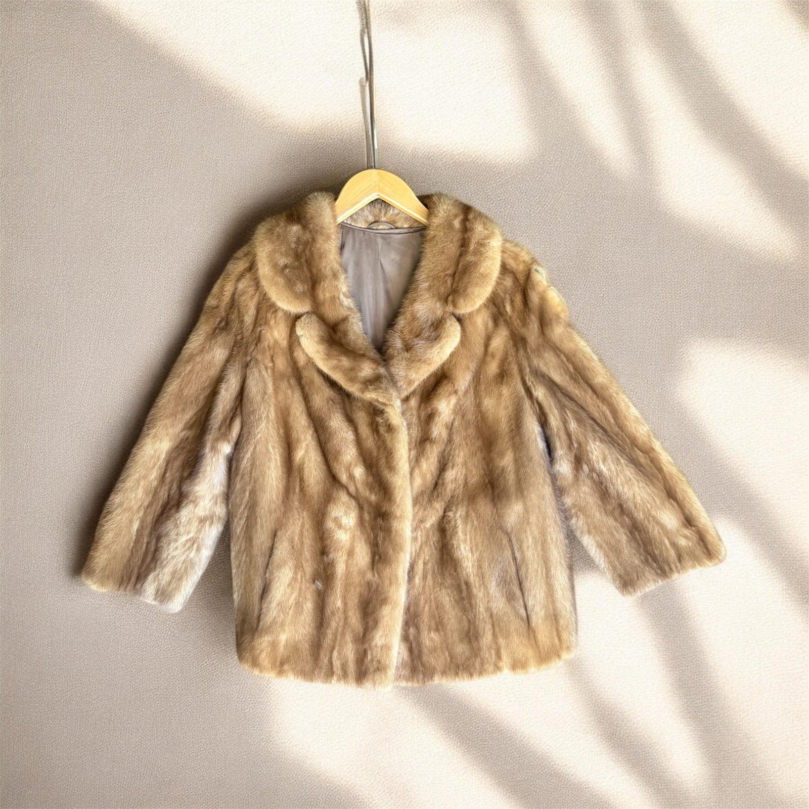 Luxe vintage nertsjas (100% echt bont), Ophalen of Verzenden, Zo goed als nieuw, Maat 46/48 (XL) of groter, Bruin