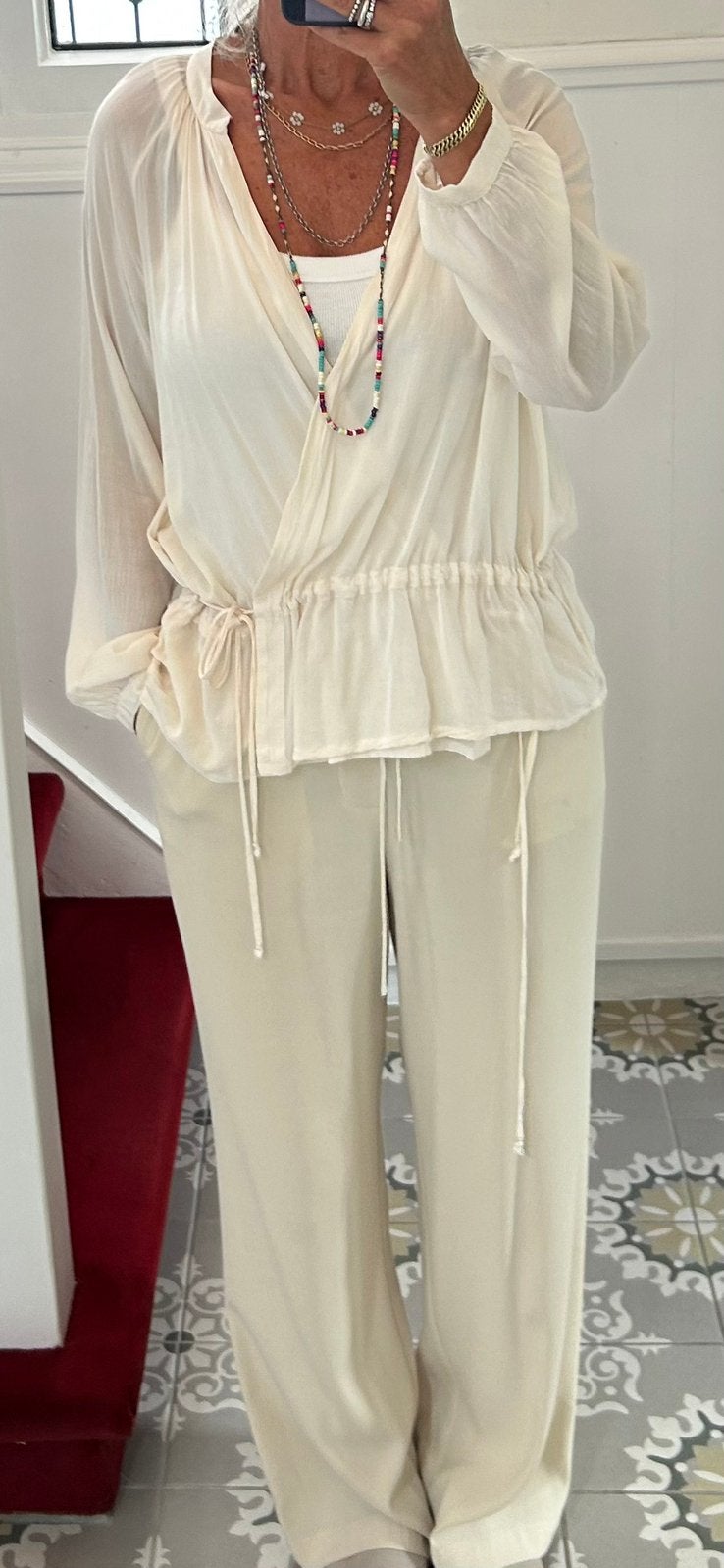 Pomandère Italiaanse blouse overslag maat 36, Kleding | Dames, Blouses en Tunieken, Ophalen of Verzenden, Zo goed als nieuw, Maat 36 (S)