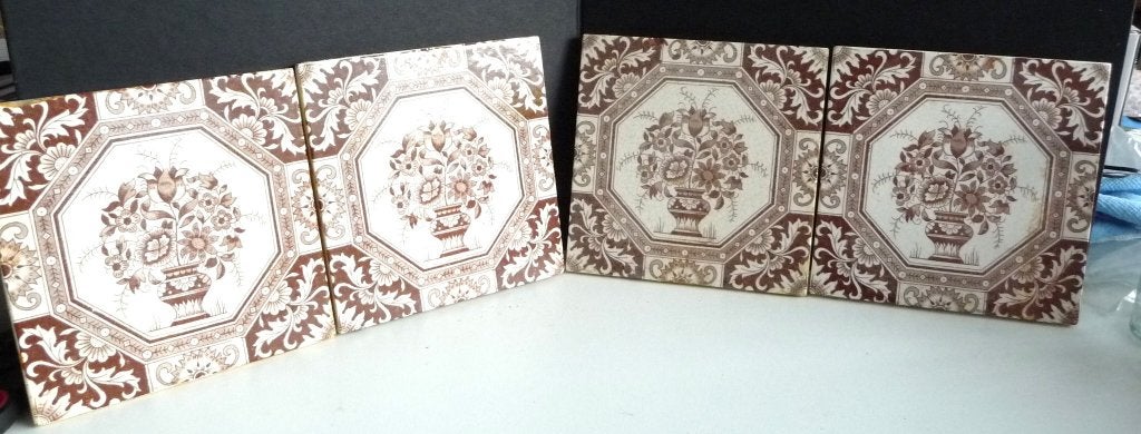 13 OUDE AARDEWERK TEGELS 13,5 BIJ 13,5 EN15 X 15 VINTAGE1930, Verzenden