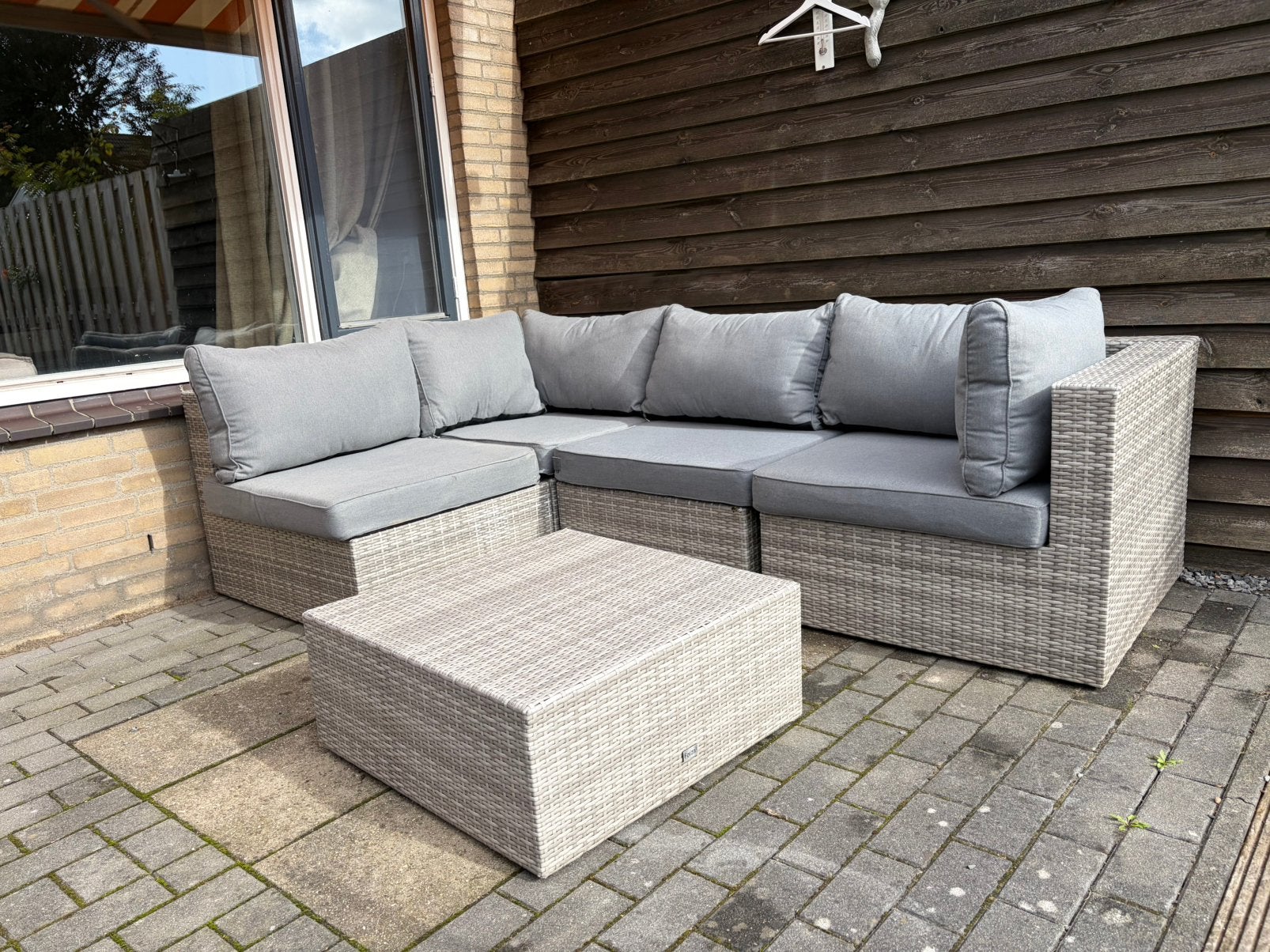 Loungeset “Forza”, Tuin en Terras, Ophalen, Zo goed als nieuw, Wicker, Hocker