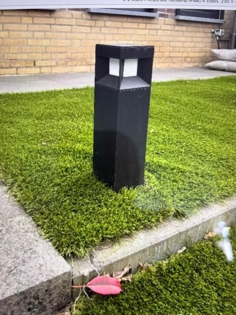 2x Philips tuinpaal / sokkel zwart, Verzenden, Minder dan 50 watt, Staande lamp, Aluminium