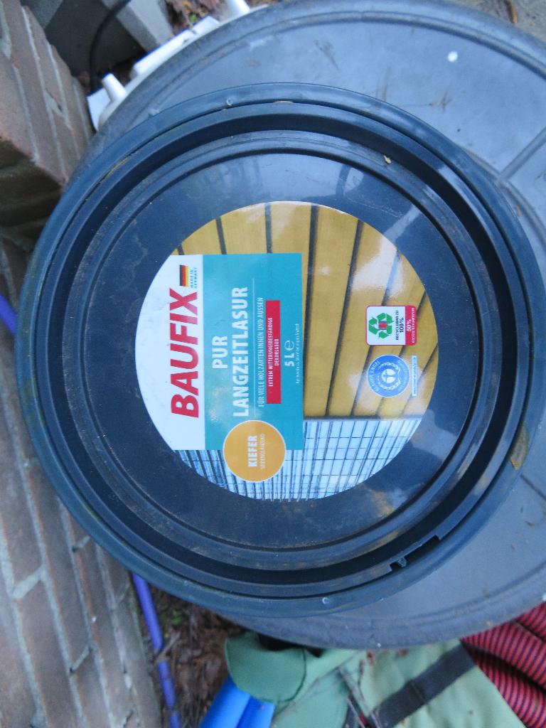 Tuinbeits Baufix Lidl, 5 liter kleur: Kifer (grenen), Ophalen, Overige kleuren, 5 tot 10 liter, Nieuw
