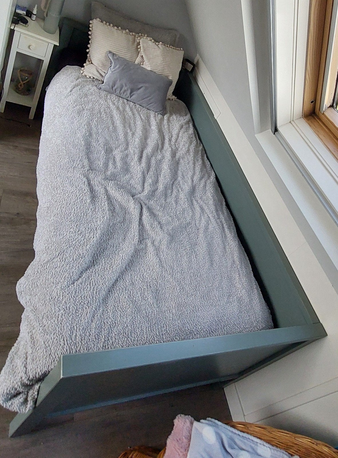 Woood kinderbed jade groen, Gebruikt, 90 cm, Eenpersoons, Ophalen of Verzenden