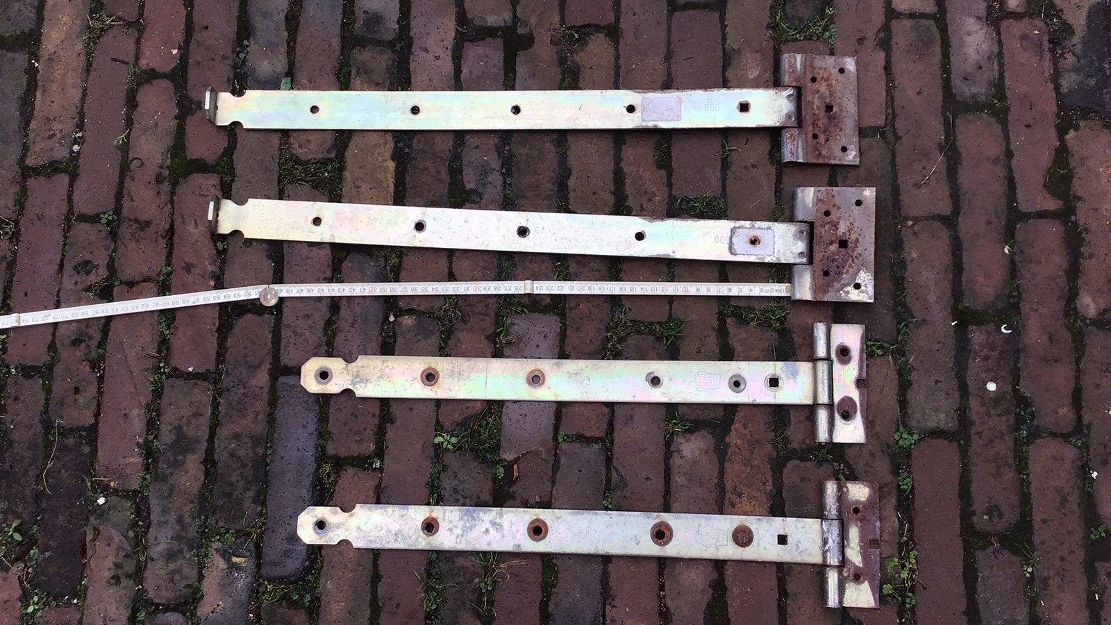 4 tuinpoort scharnieren, Ophalen, Zo goed als nieuw, IJzer, Tuinhek
