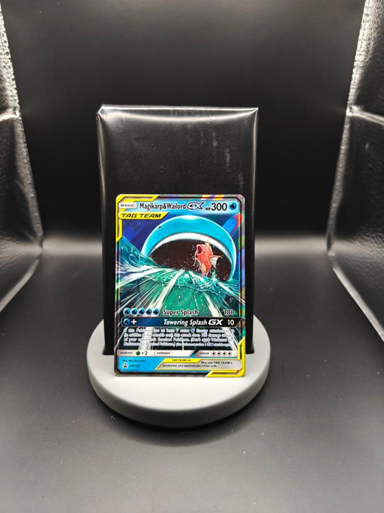 Magikarp & Wailord GX SM166 Black Star Promo - Pokemon Kaart, Ophalen of Verzenden, Zo goed als nieuw, Losse kaart, Foil
