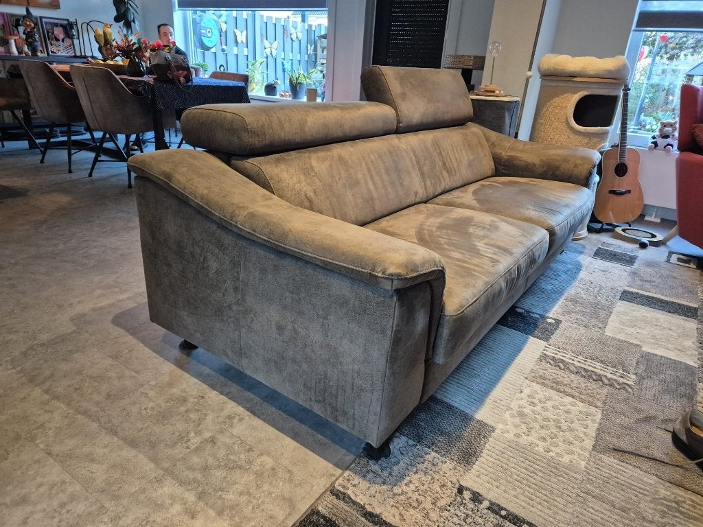 Luxe 3-zits bank | Leverkleur | 230 cm | Goede staat, Ophalen, Driepersoons, Zo goed als nieuw, Rechte bank