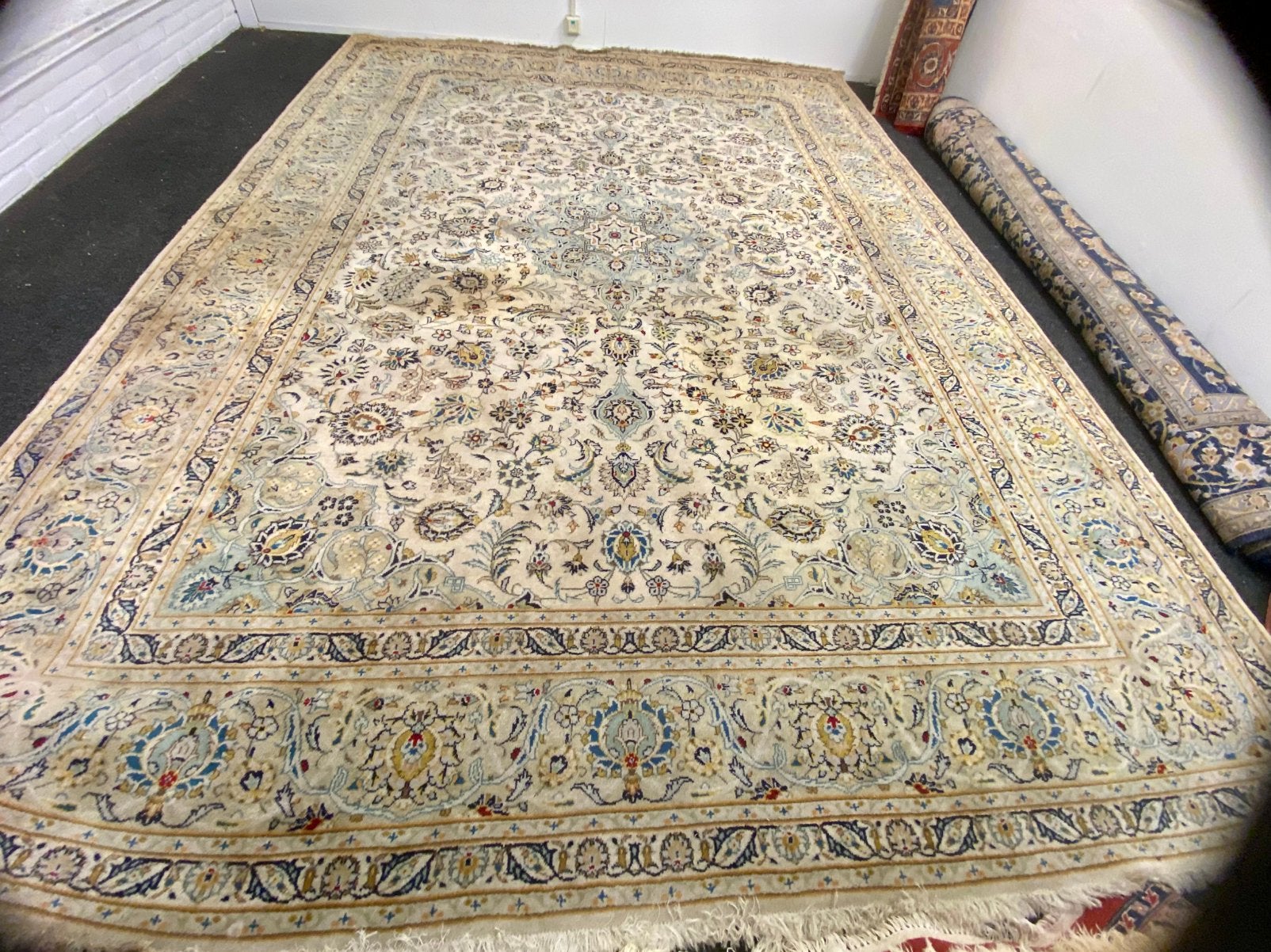 origineel vintage handgeknoopt Perzische  tapijt, Gebruikt, ., 200 cm of meer, Ophalen of Verzenden