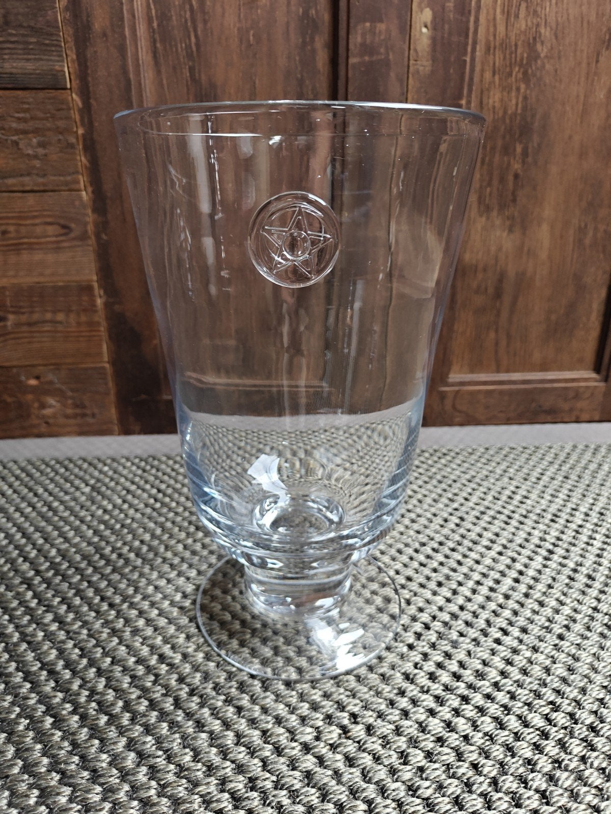 Grote vaas/windlicht op voet, Ophalen, Zo goed als nieuw, Op voet, Glas