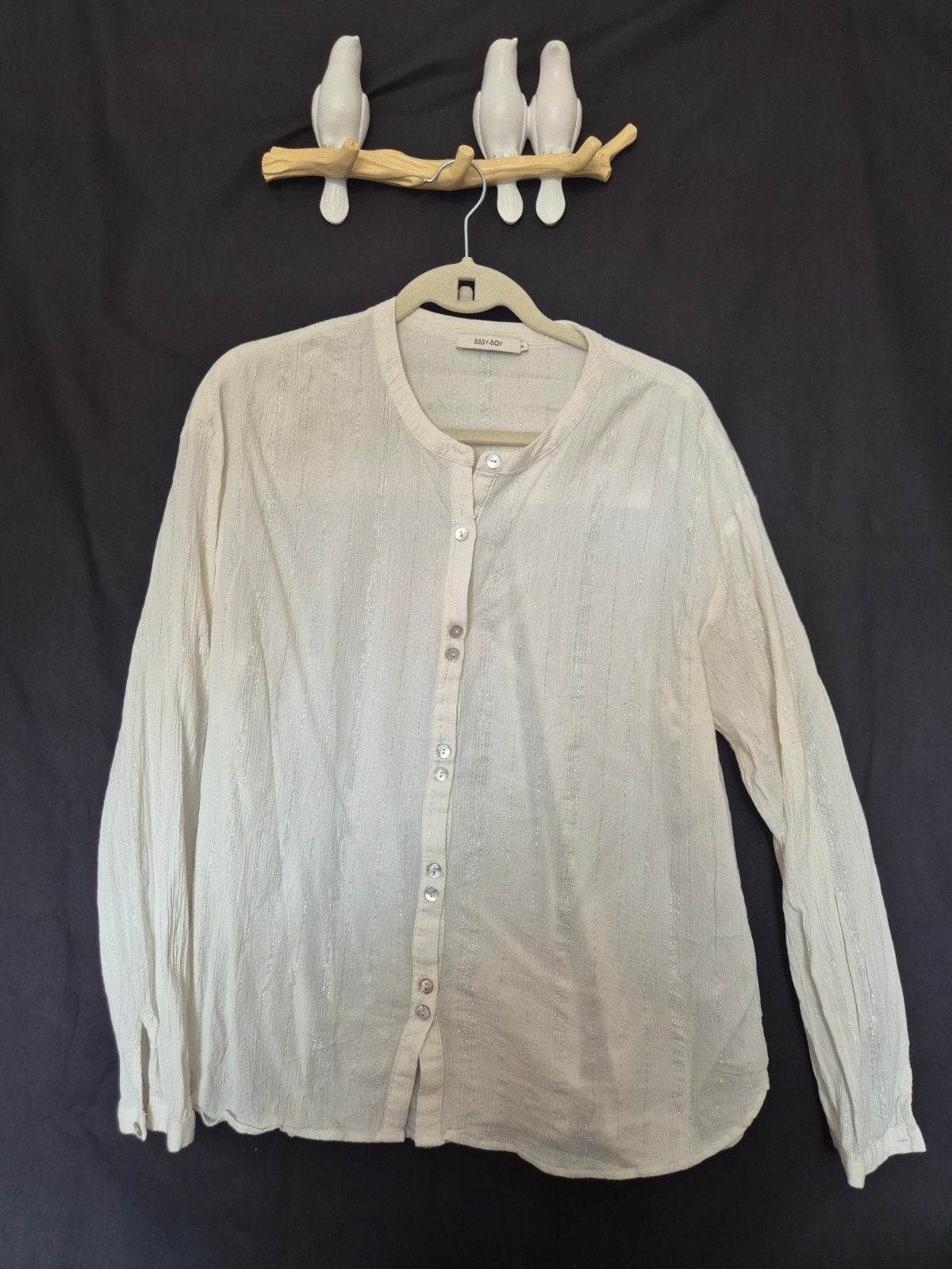 sissy boy blouse wit zilver, Wit, Maat 46/48 (XL) of groter, Sissy-Boy, Ophalen of Verzenden