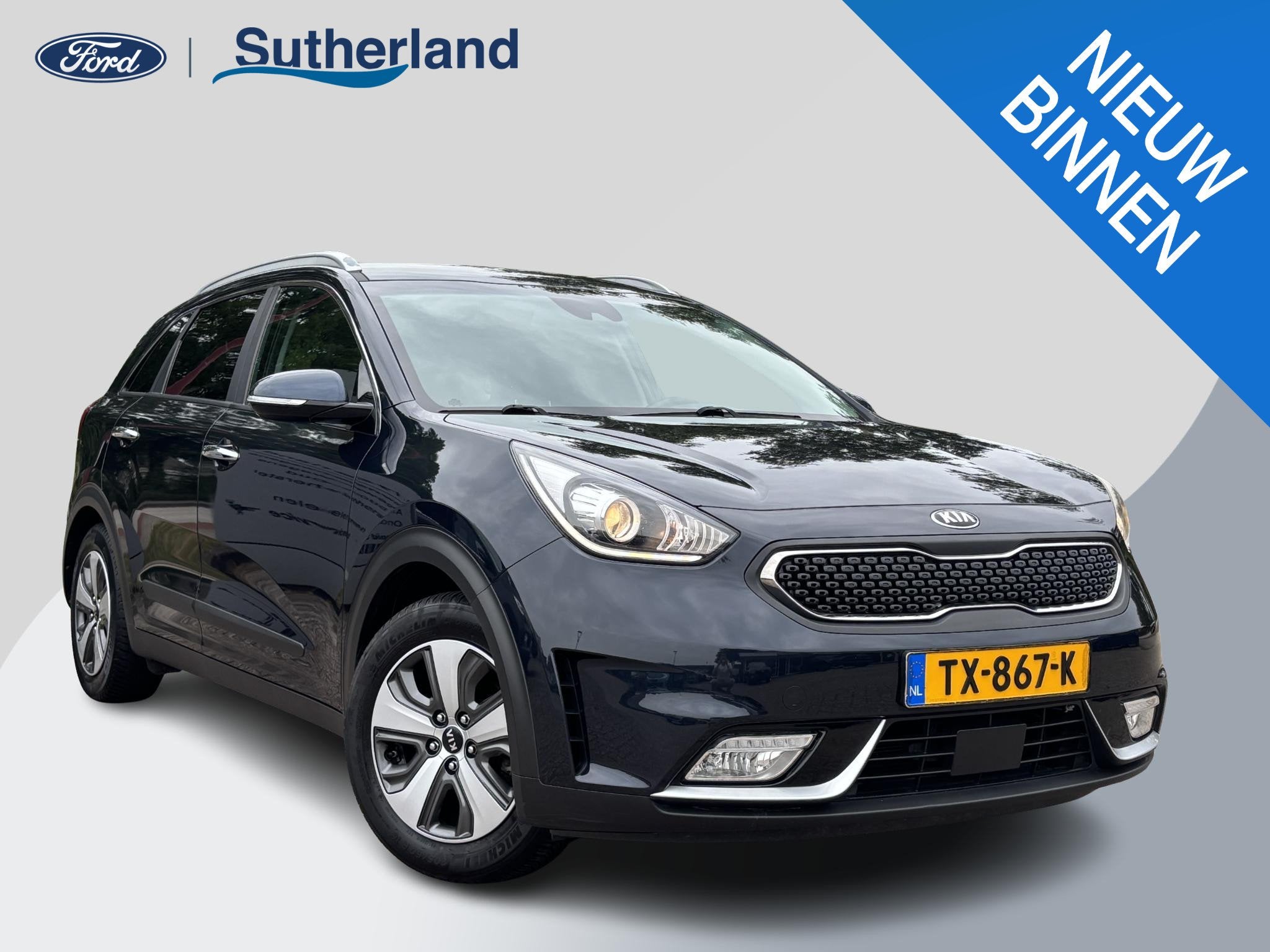 Kia Niro 1.6 GDi Hybrid BusinessLine 141pk Trekhaak | Ledere, Auto's, Gebruikt, Euro 6, 2 kWh, Blauw
