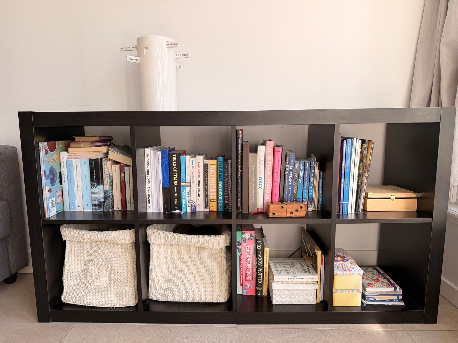 IKEA KALLAX Bookcase / Storage Shelf – Dark Brown/Black, Ophalen, Gebruikt, 100 tot 150 cm, Minder dan 100 cm