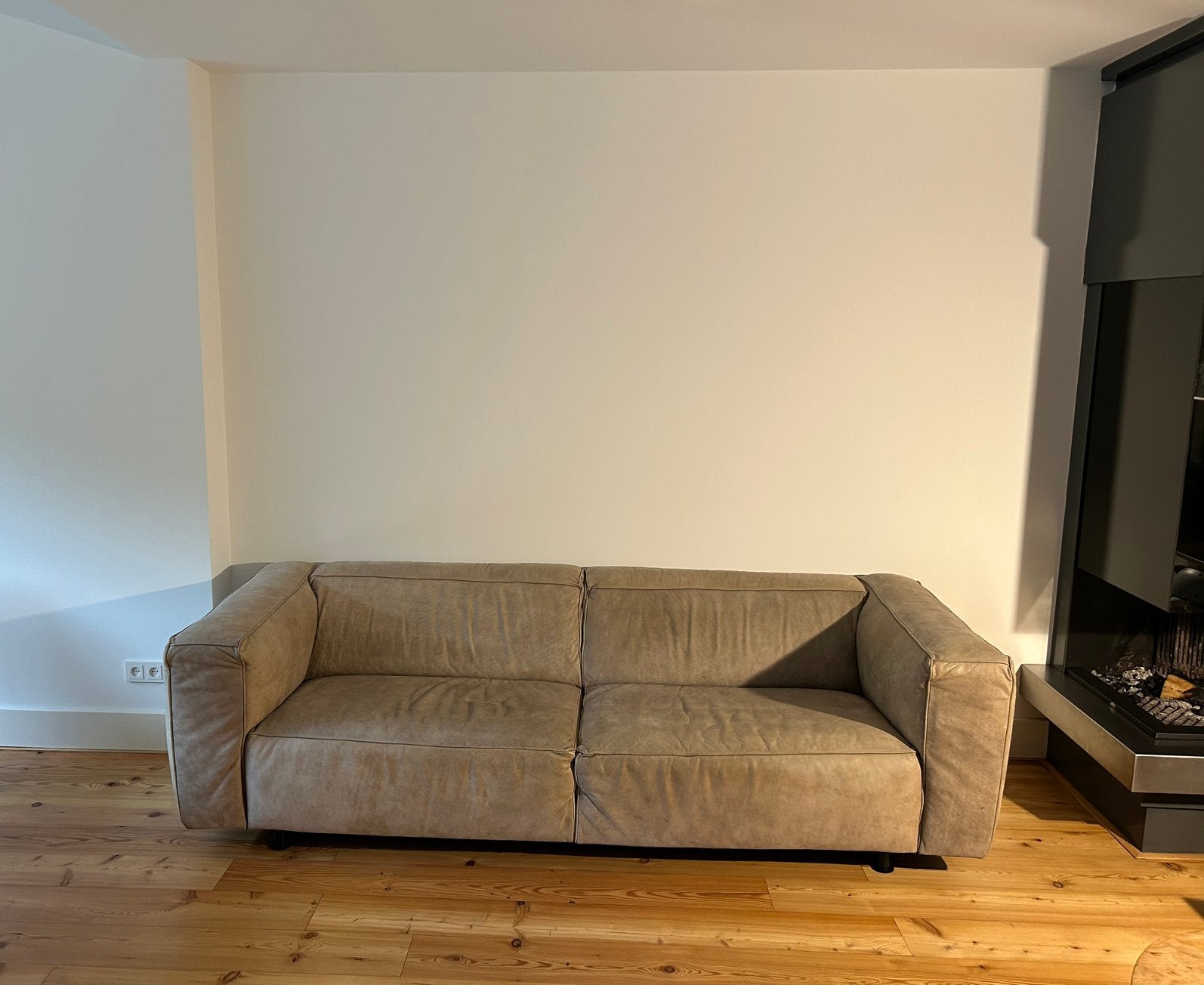 Te koop 3 zits leren bank, zo goed als nieuw, Huis en Inrichting, Banken | Bankstellen, Ophalen, Driepersoons, Zo goed als nieuw
