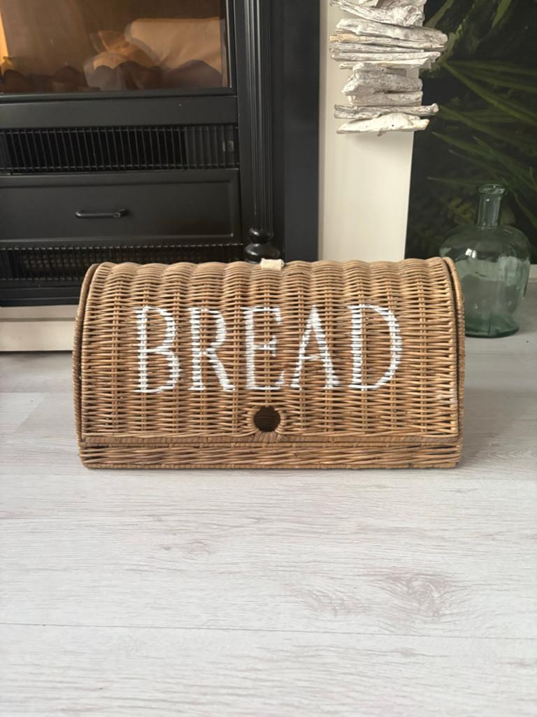 Riviera Maison Rieten Broodtrommel 'Bread', Huis en Inrichting, Ophalen, Broodtrommel, Bruin, Riviera Maison