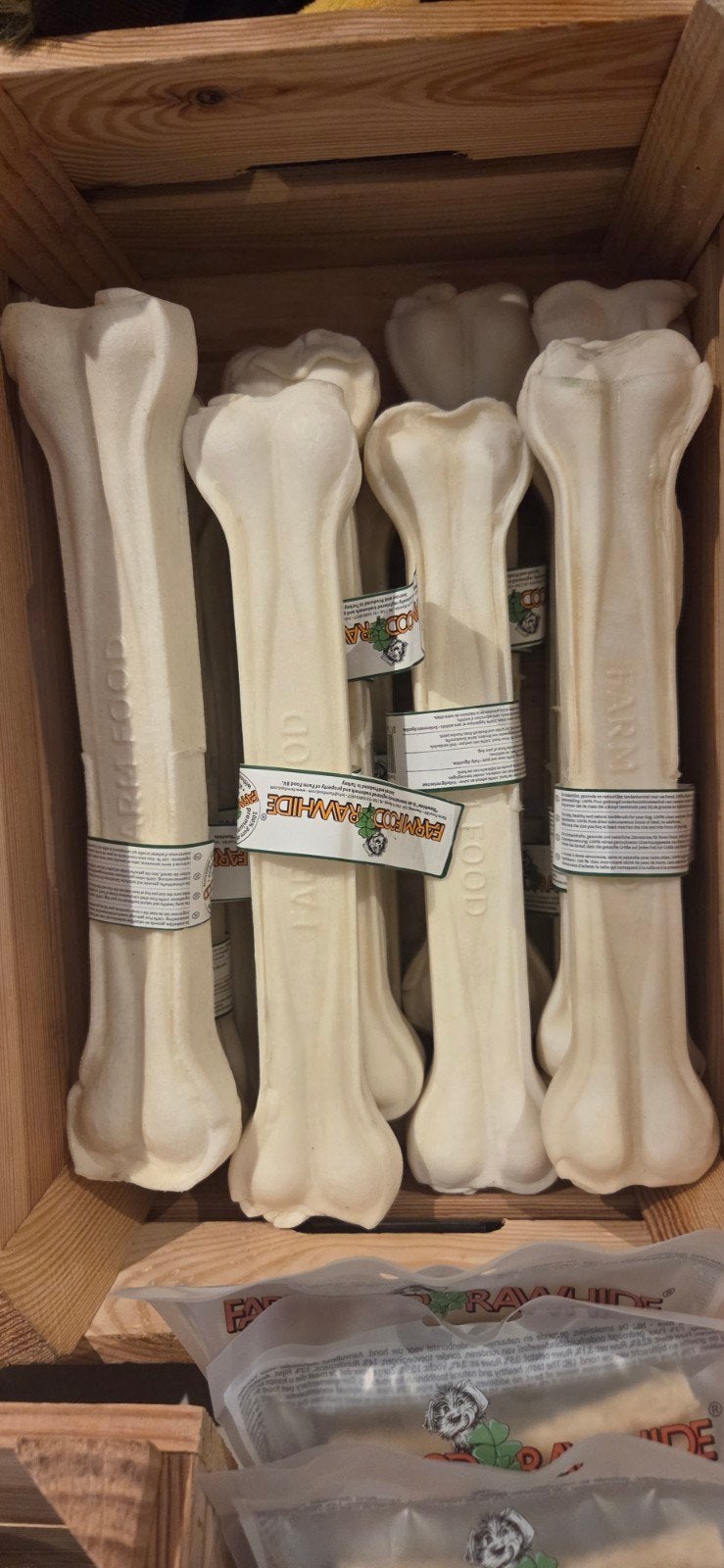 **Titel: Farm Food Rawhide hondenkluiven / kauwbotten (groot, Ophalen of Verzenden, Hond